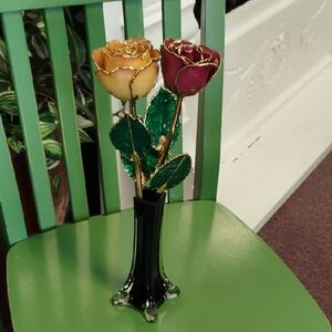 Forever Roses and Bud Vase